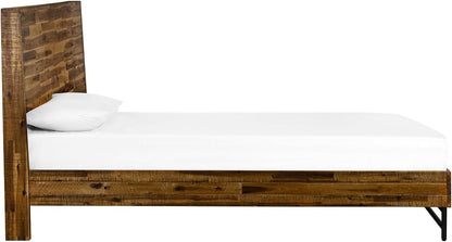 Vintage Wood Platform Bed 🛏️ Modern Rustic Bedroom Frame