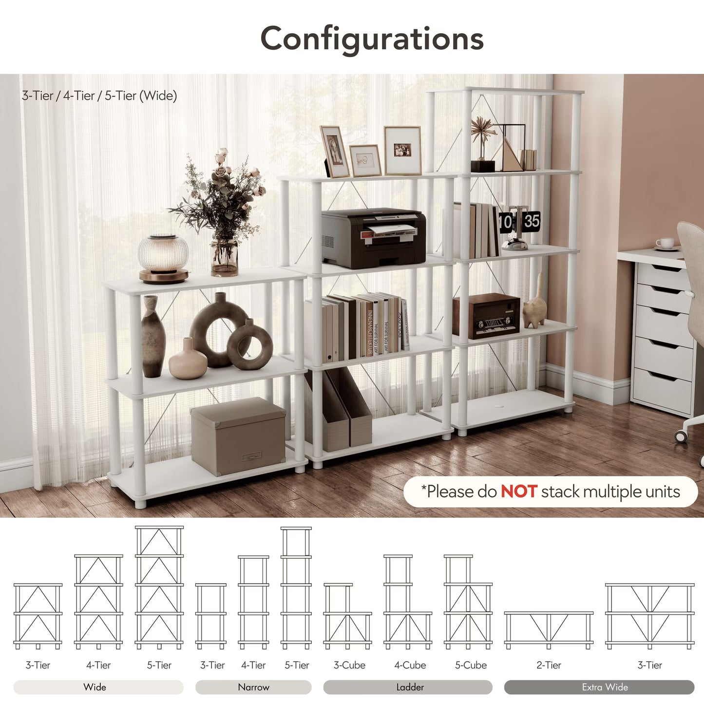 3-Tier Open Display Bookcase 📚 Modern Storage Shelf