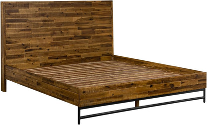 Vintage Wood Platform Bed 🛏️ Modern Rustic Bedroom Frame
