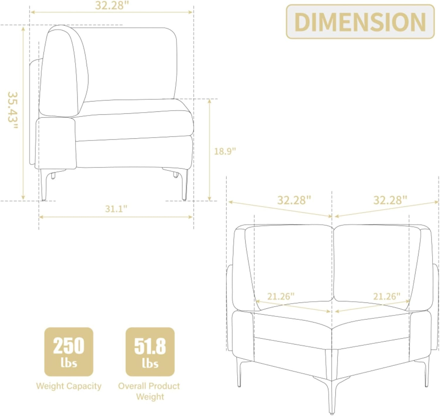 Modular Sectional Sofa 🛋️ Configurable Living Room