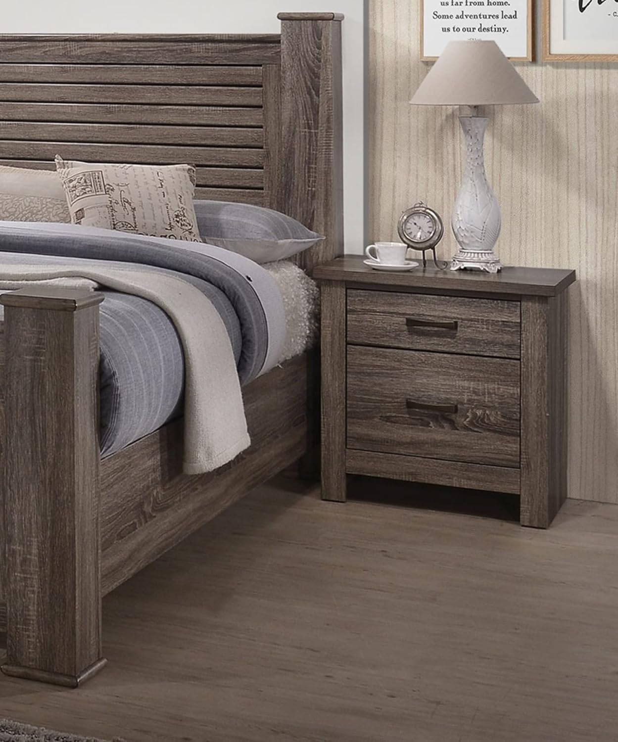 Modern Wooden Nightstand 🪵 Minimalist Bedside Table for Bedroom
