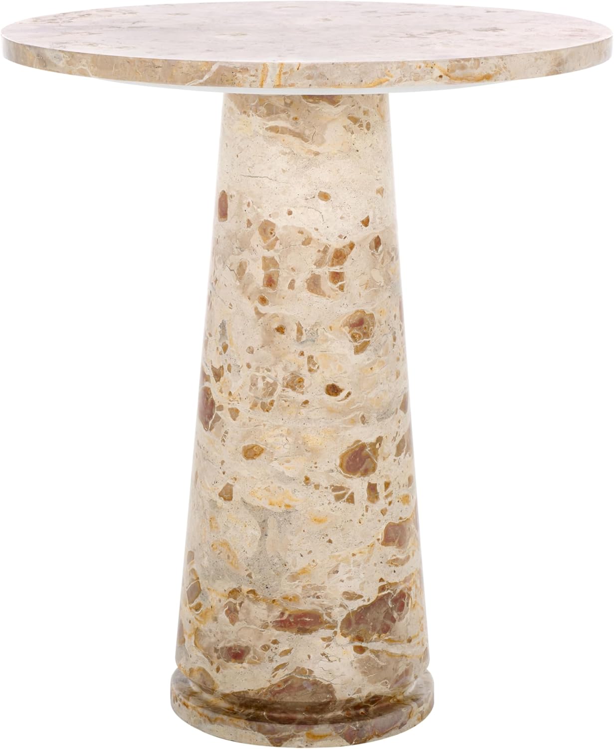 Elegant Round Accent Table ✨ Modern Gold Frame & Marble-Style Top
