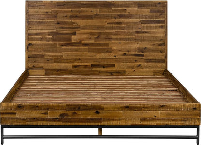 Vintage Wood Platform Bed 🛏️ Modern Rustic Bedroom Frame