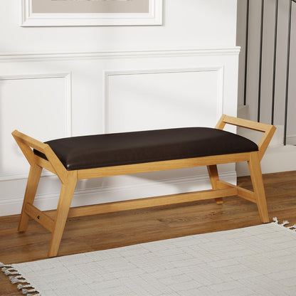 Farmhouse Upholstered Entryway Bench 🪑 Rustic Storage Seat