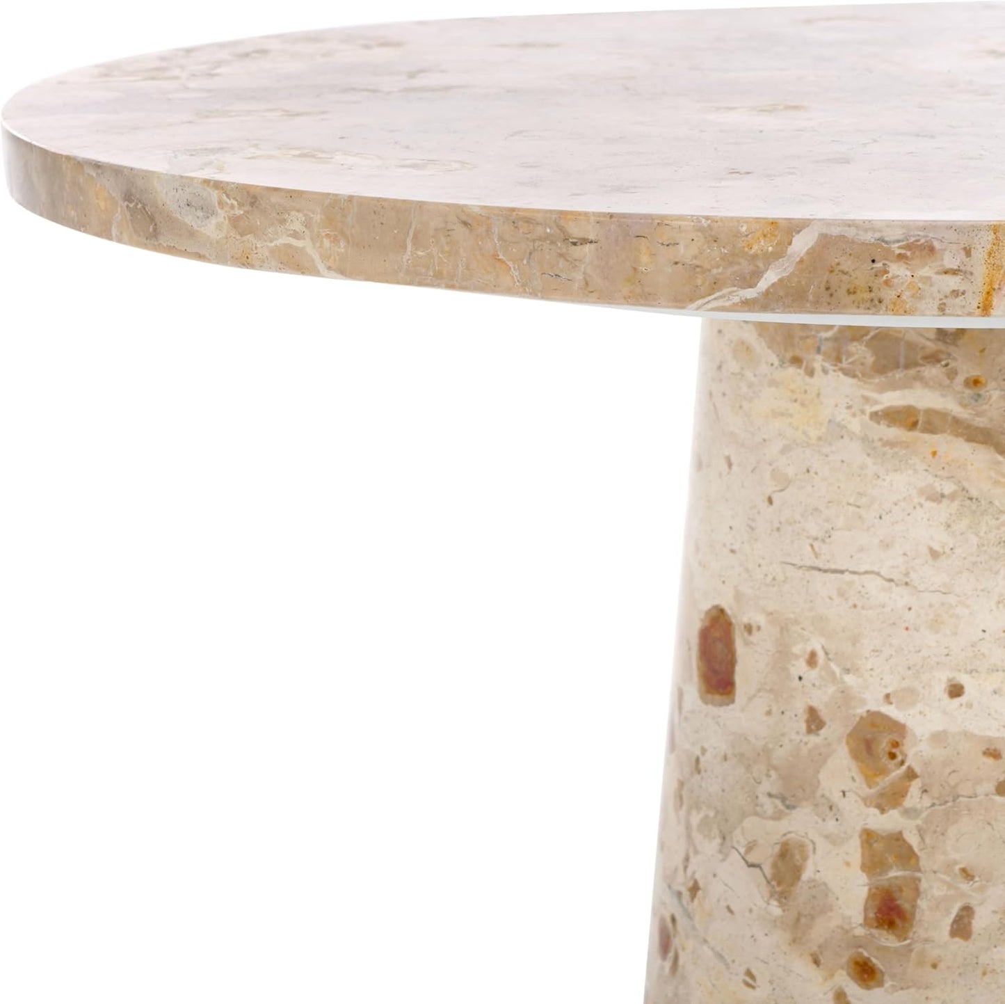 Elegant Round Accent Table ✨ Modern Gold Frame & Marble-Style Top