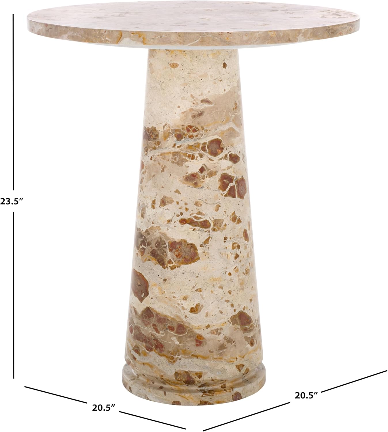 Elegant Round Accent Table ✨ Modern Gold Frame & Marble-Style Top