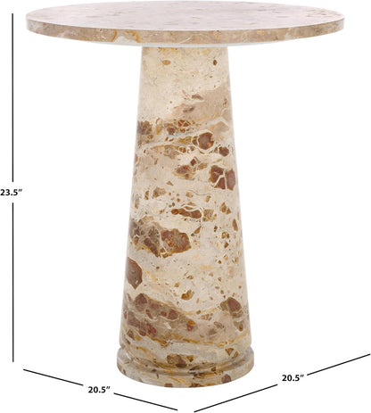 Elegant Round Accent Table ✨ Modern Gold Frame & Marble-Style Top