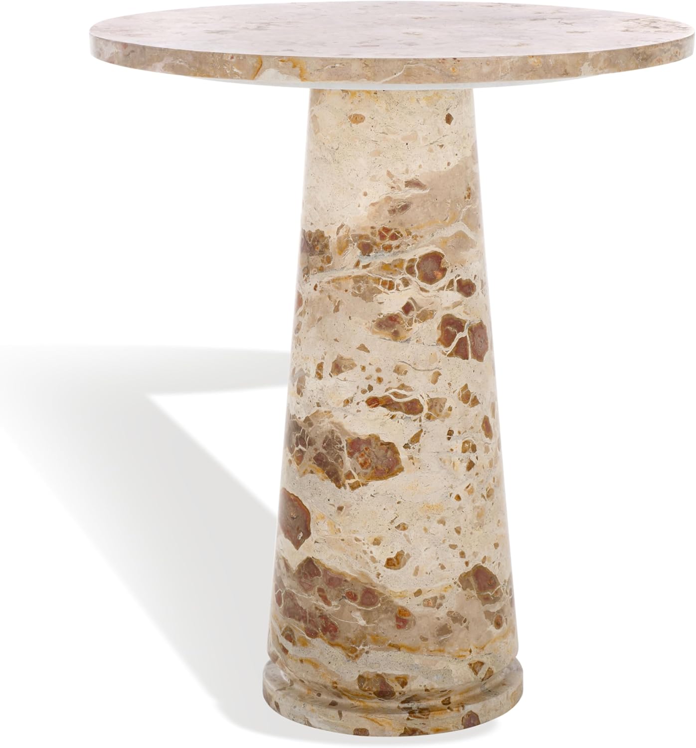 Elegant Round Accent Table ✨ Modern Gold Frame & Marble-Style Top