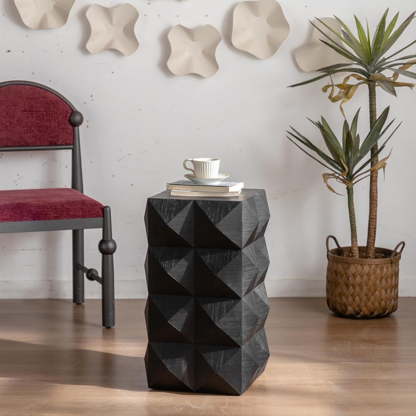 Embossed Pattern Accent Furniture 🪑 Modern Decorative Stool