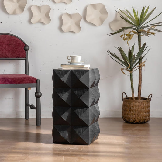 Embossed Pattern Accent Furniture 🪑 Modern Decorative Stool